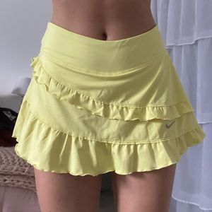 Nike ruffle yellow tennis skirt